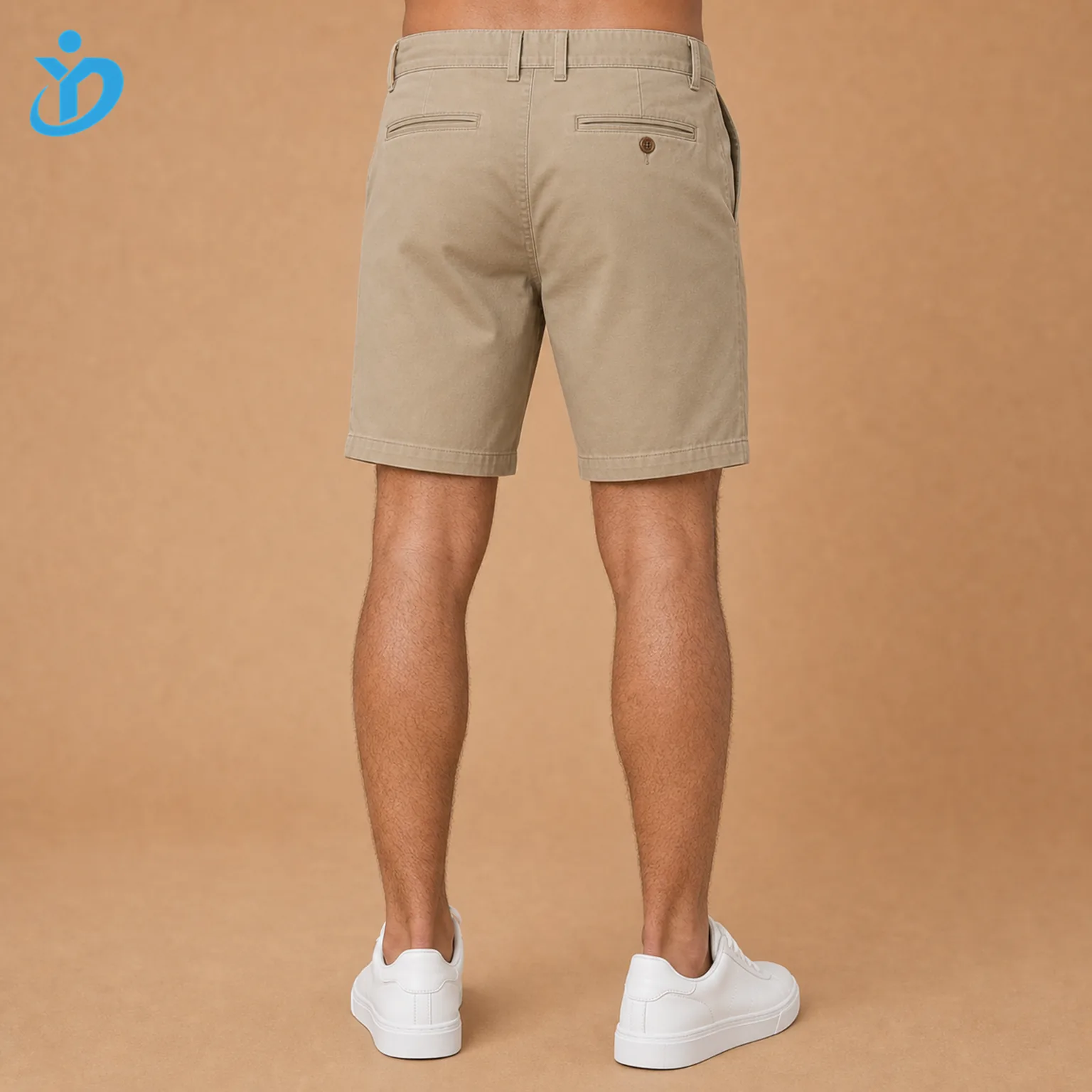 Back view of custom men's chino shorts