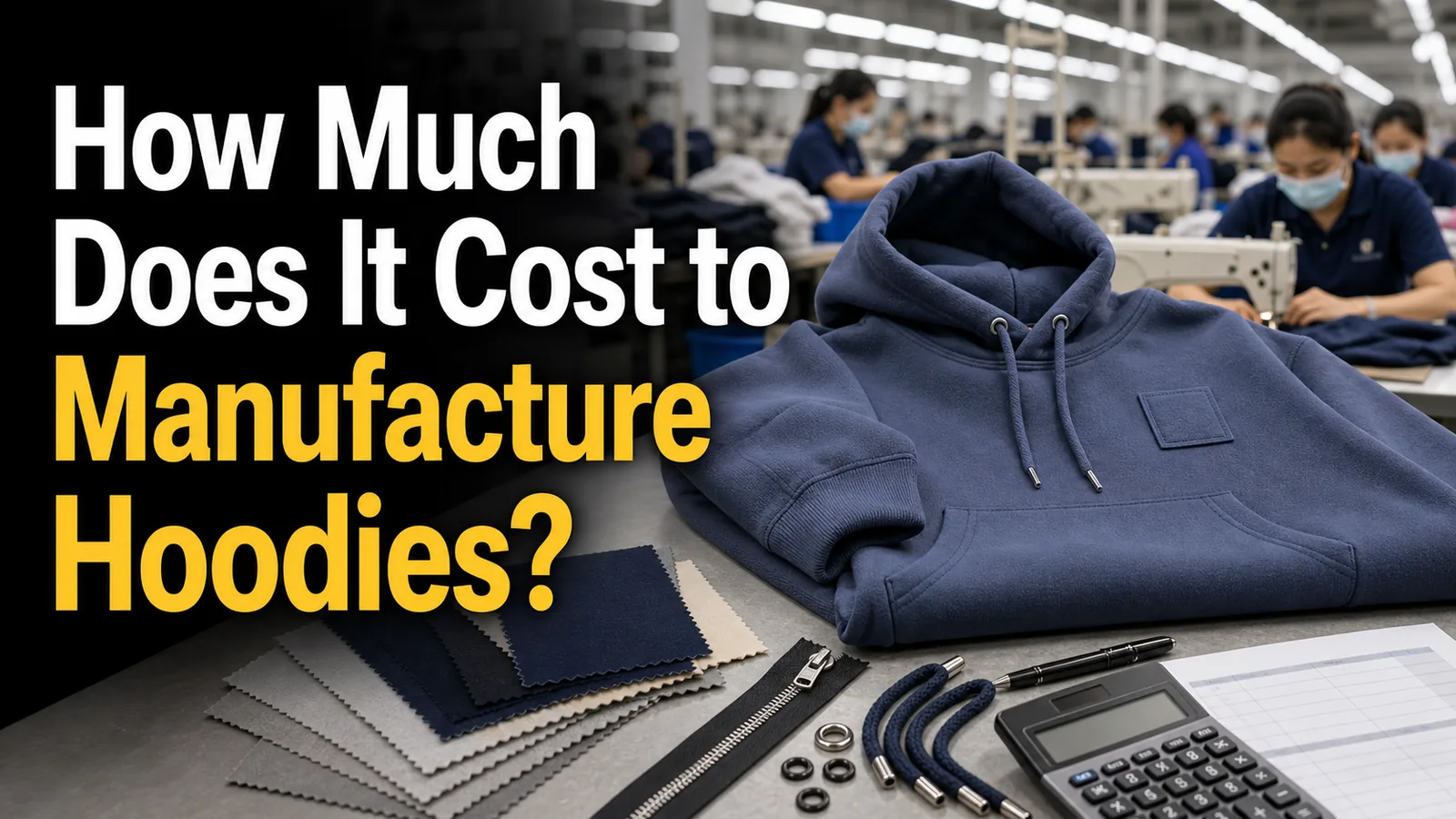 How much does it cost to manufacture hoodies with sample fabric trims decoration and bulk production cost