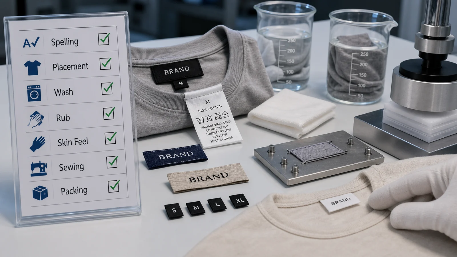 Label wash test and QC checklist for custom apparel labels