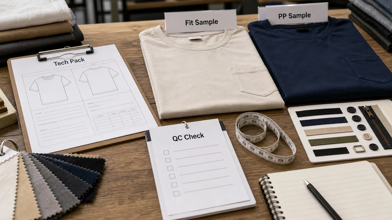 Sampling tech pack and QC review process for OEM clothing manufacturer selection