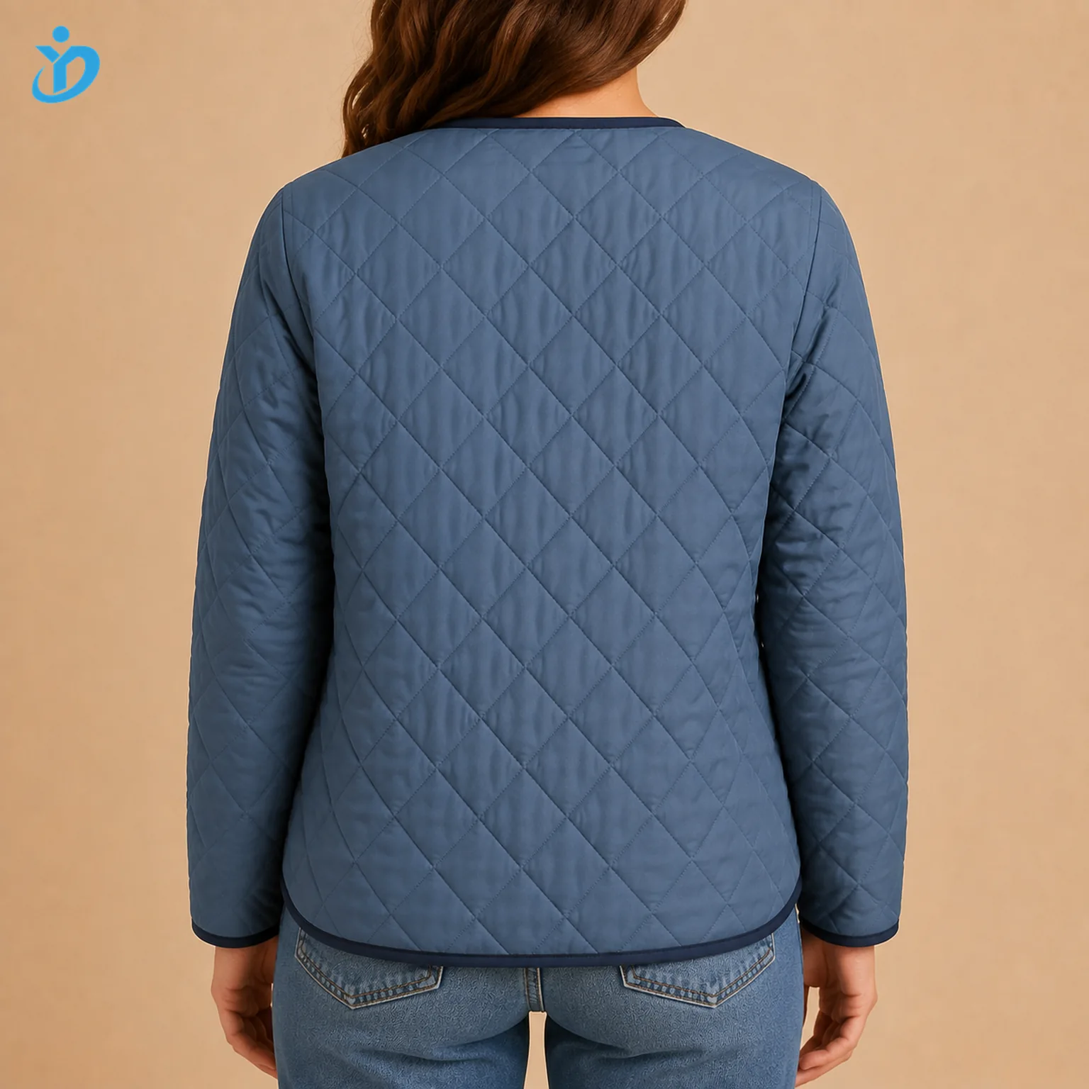Custom Women's Lightweight Quilted Liner Jacket back view